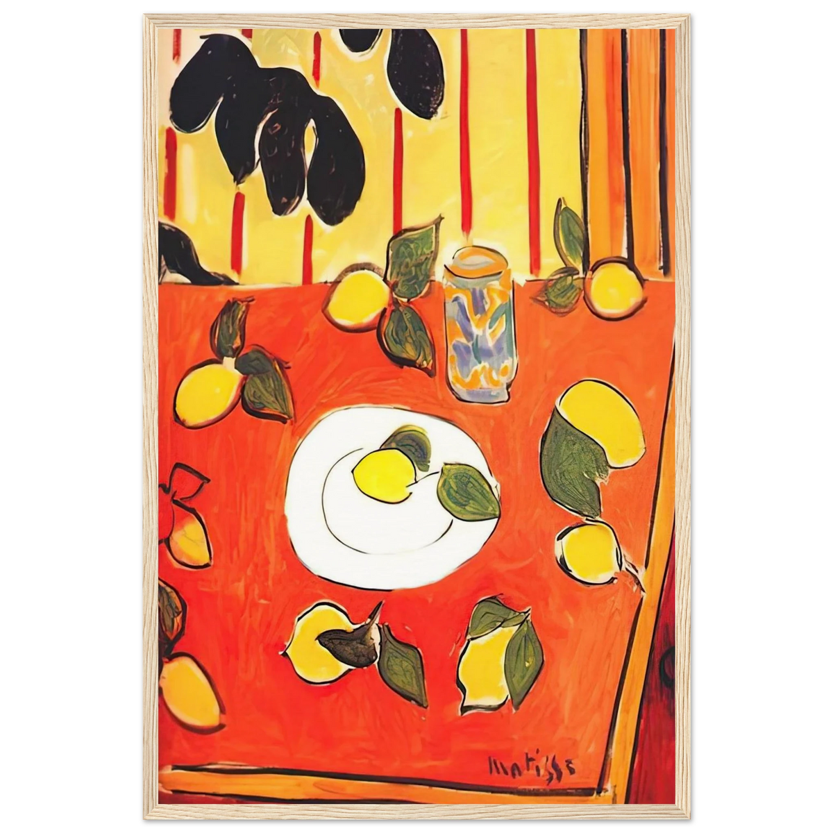BLACK PHILODENDRON AND LEMONS 1943 Framed Poster | Henri Matisse Framed Prints Wall Art | Henri Matisse Print