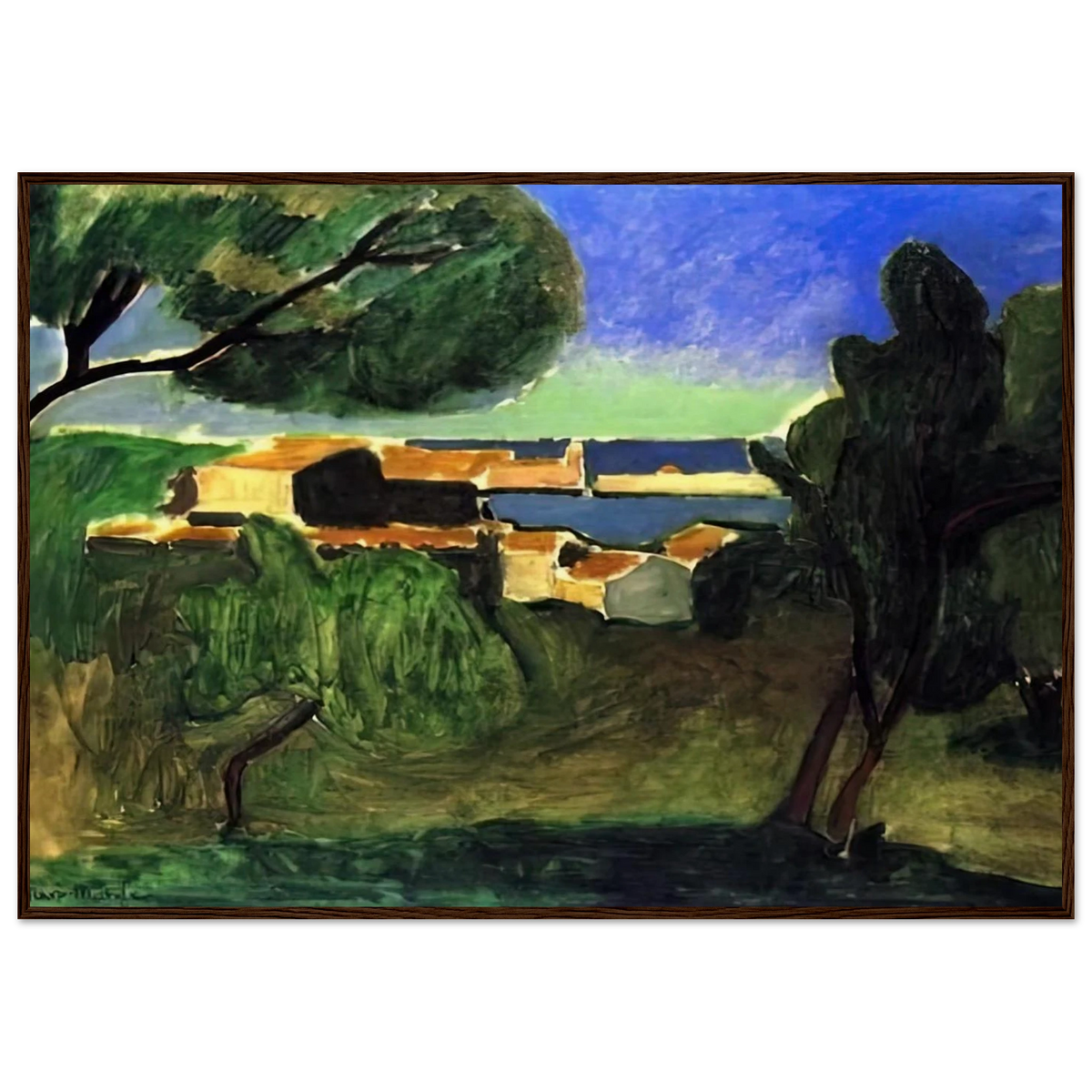 LANDSCAPE AT COLLIOURE III 1907 Framed Poster | Henri Matisse Framed Prints Wall Art | Henri Matisse Print