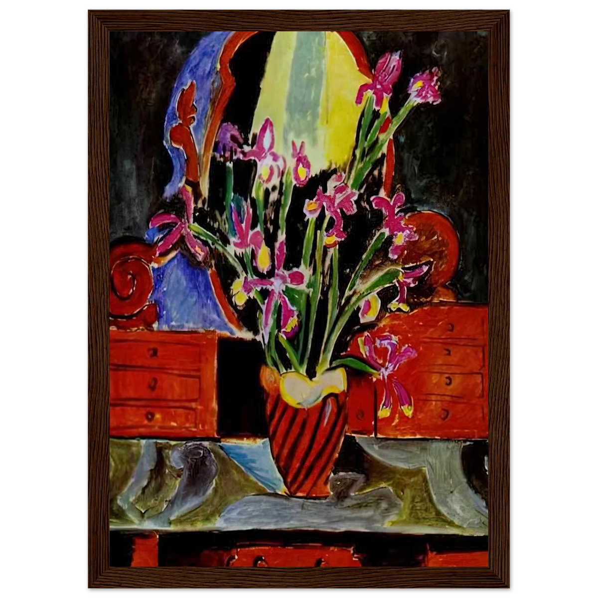 VASE OF IRISES 1912 Framed Poster | Henri Matisse Framed Prints Wall Art | Henri Matisse Print