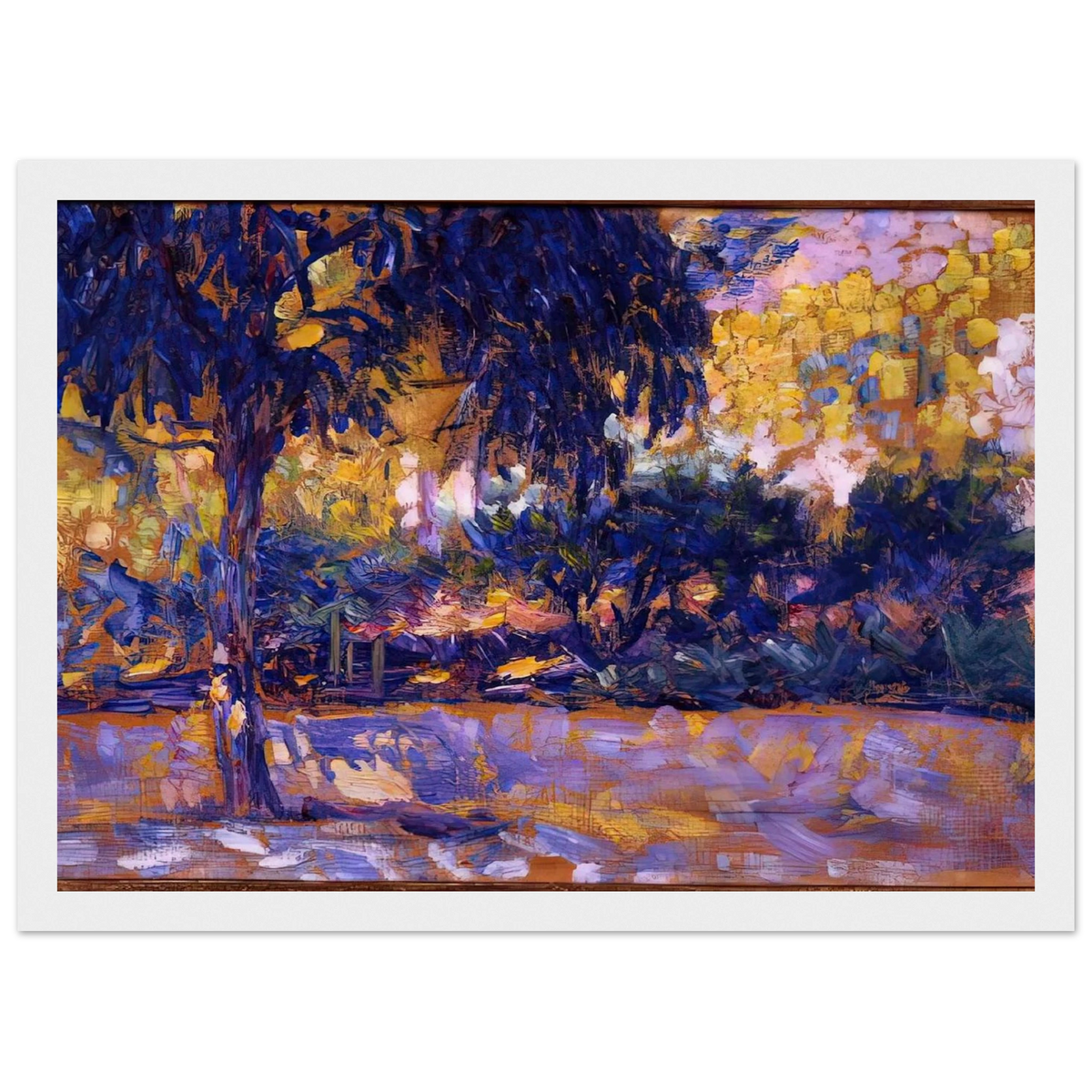 LANDSCAPE WITH EUCALYPTUS TREES AND RIVER TREES IN FRONT OF A RIVER 1908 Framed Poster | Henri Matisse Framed Prints Wall Art | Henri Matisse Print