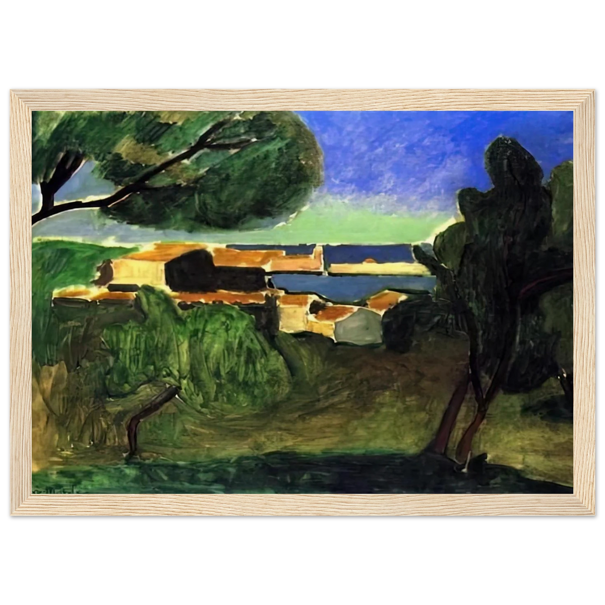 LANDSCAPE AT COLLIOURE III 1907 Framed Poster | Henri Matisse Framed Prints Wall Art | Henri Matisse Print
