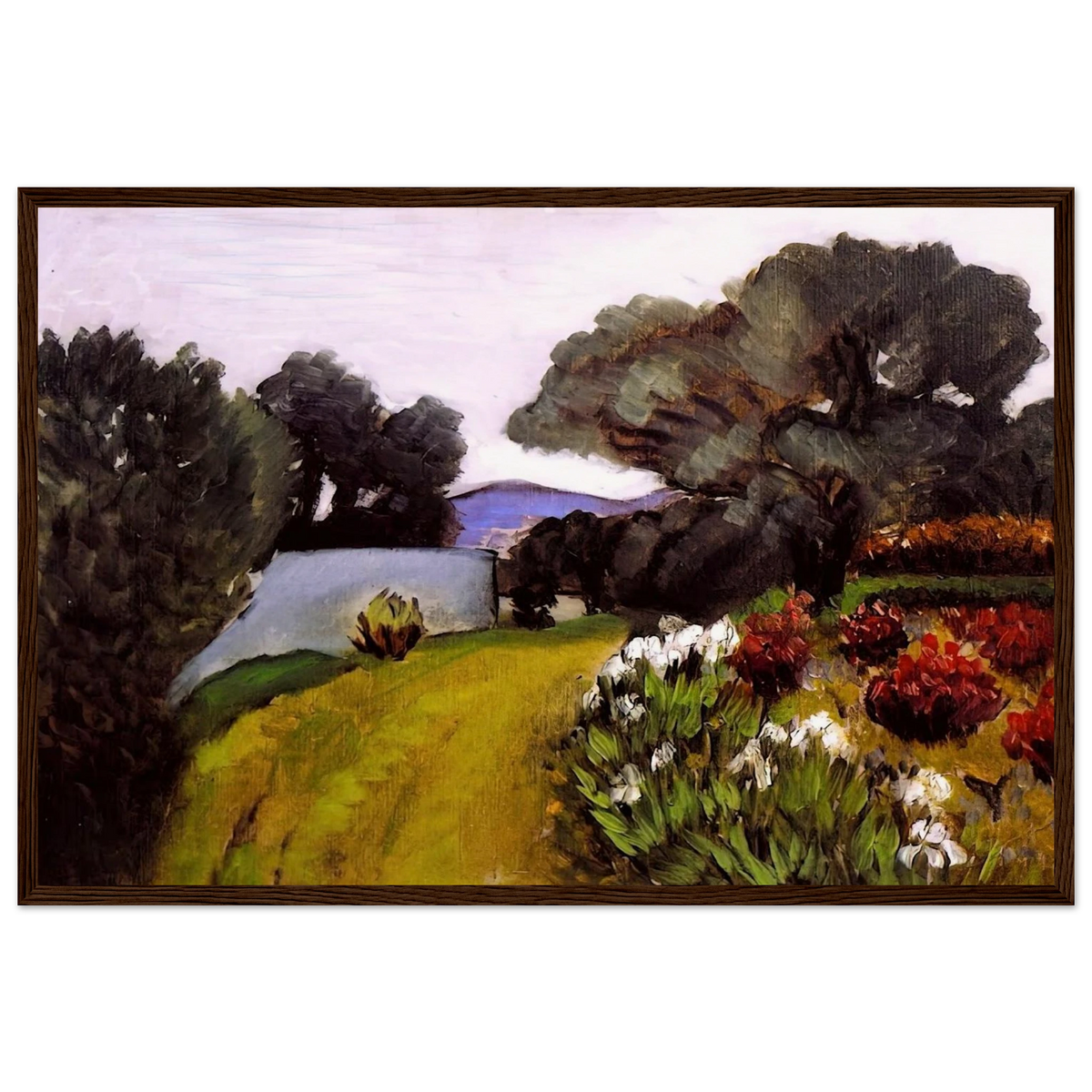 IN THE NICE COUNTRYSIDE GARDEN OF IRISES 1919 Framed Poster | Henri Matisse Framed Prints Wall Art | Henri Matisse Print