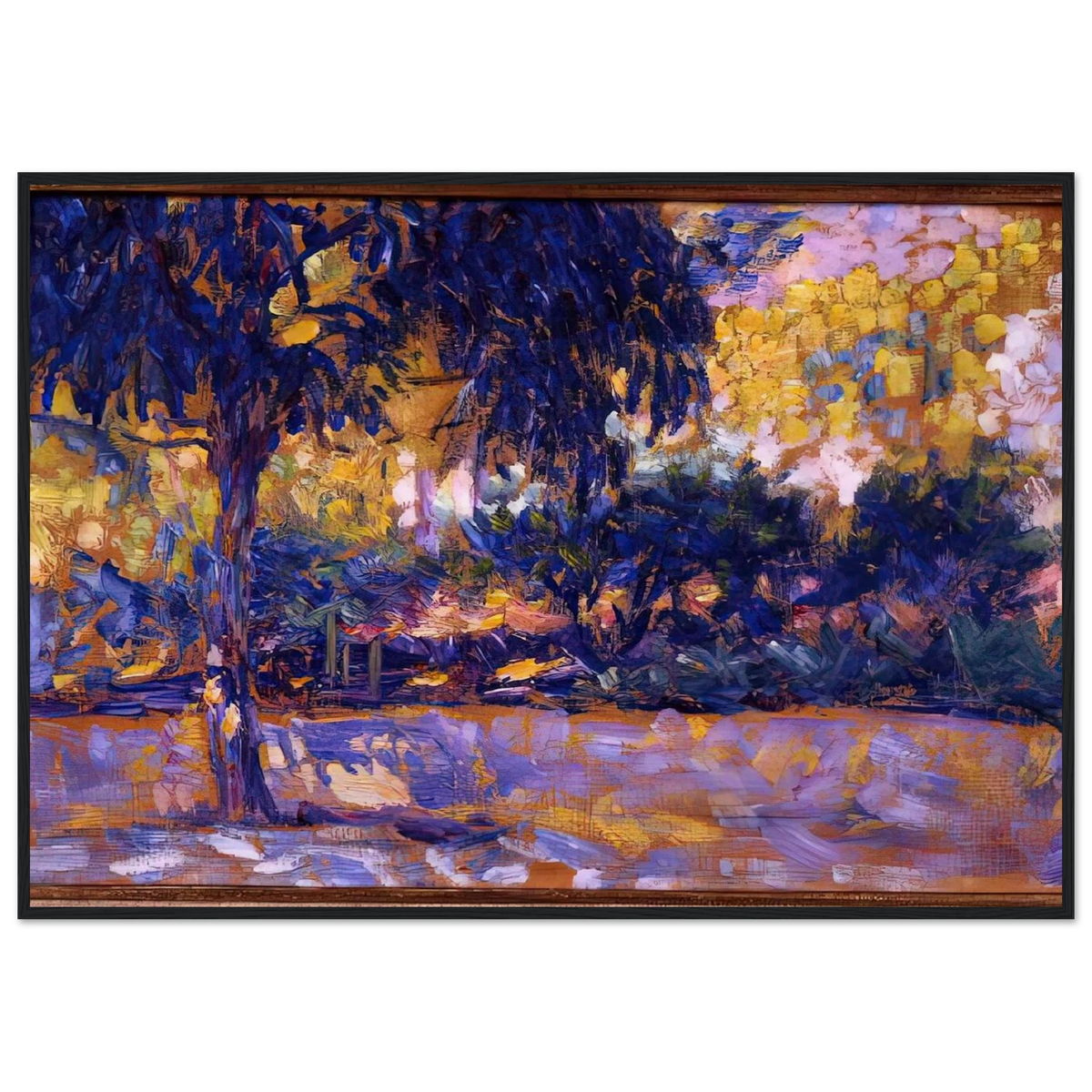 LANDSCAPE WITH EUCALYPTUS TREES AND RIVER TREES IN FRONT OF A RIVER 1908 Framed Poster | Henri Matisse Framed Prints Wall Art | Henri Matisse Print