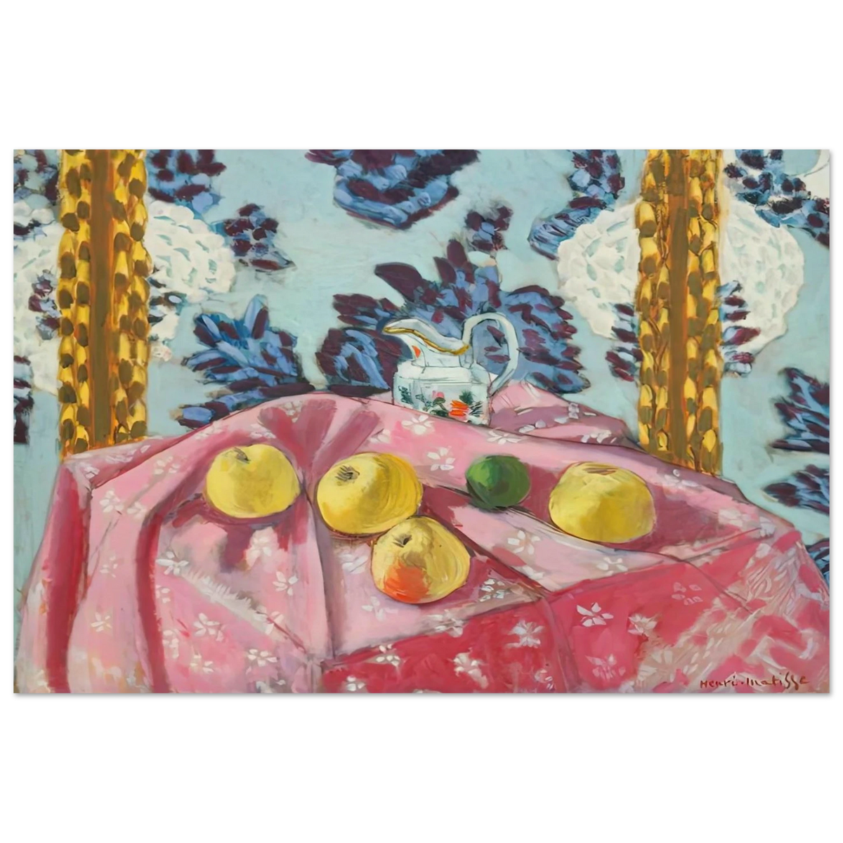 STILL LIFE WITH APPLES ON A PINK TABLECLOTH 1924 Poster | Henri Matisse Poster | Henri Matisse Print
