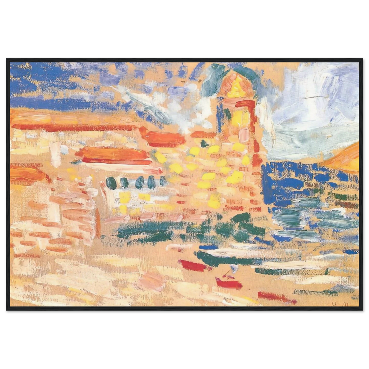 VIEW OF COLLIOURE WITH CHURCH 1905 Framed Poster | Henri Matisse Framed Prints Wall Art | Henri Matisse Print