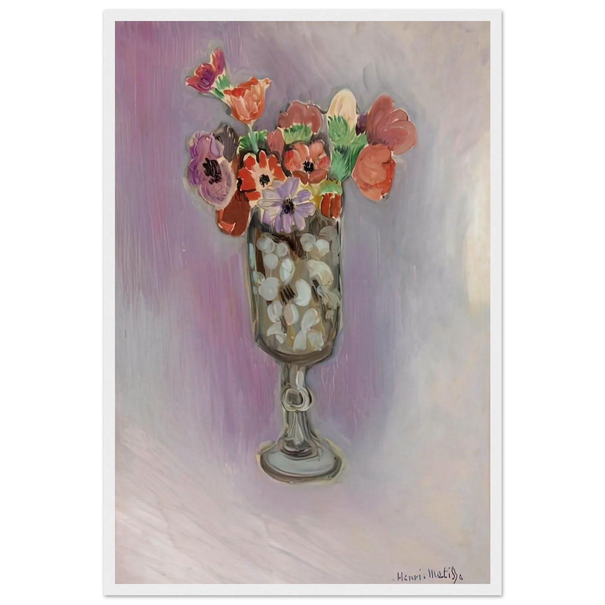 BOUQUET OF ANEMONES 1918 Framed Poster | Henri Matisse Framed Prints Wall Art | Henri Matisse Print
