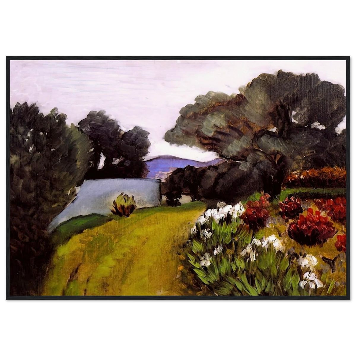 IN THE NICE COUNTRYSIDE GARDEN OF IRISES 1919 Framed Poster | Henri Matisse Framed Prints Wall Art | Henri Matisse Print