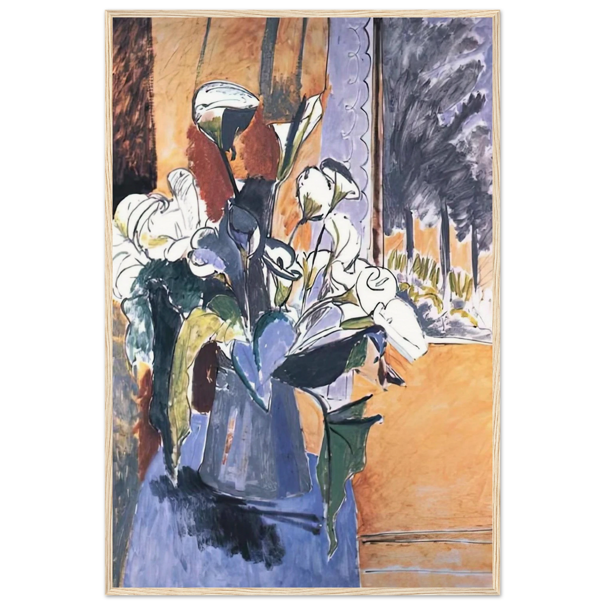 FLOWERS ON THE WINDOWSILL 1913 Framed Poster | Henri Matisse Framed Prints Wall Art | Henri Matisse Print