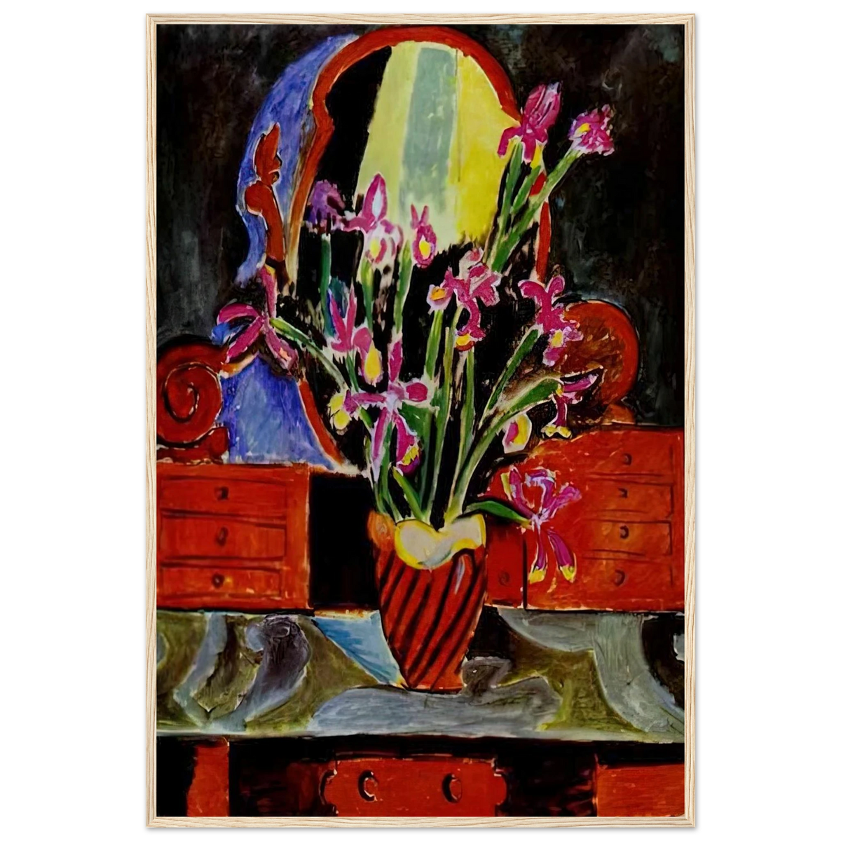 VASE OF IRISES 1912 Framed Poster | Henri Matisse Framed Prints Wall Art | Henri Matisse Print