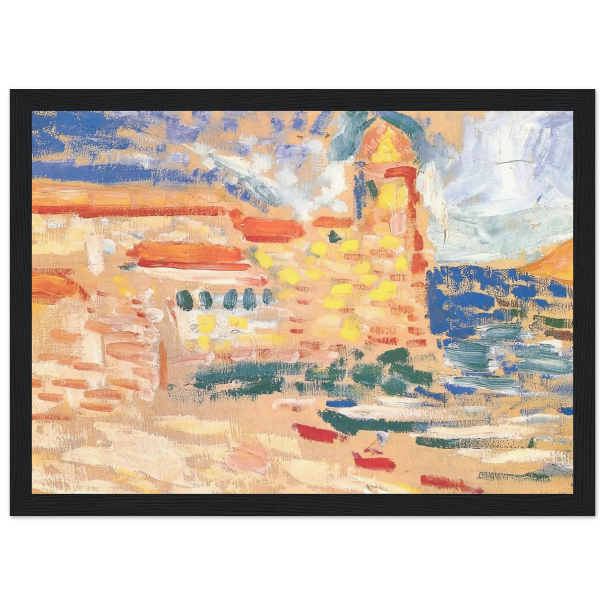 VIEW OF COLLIOURE WITH CHURCH 1905 Framed Poster | Henri Matisse Framed Prints Wall Art | Henri Matisse Print