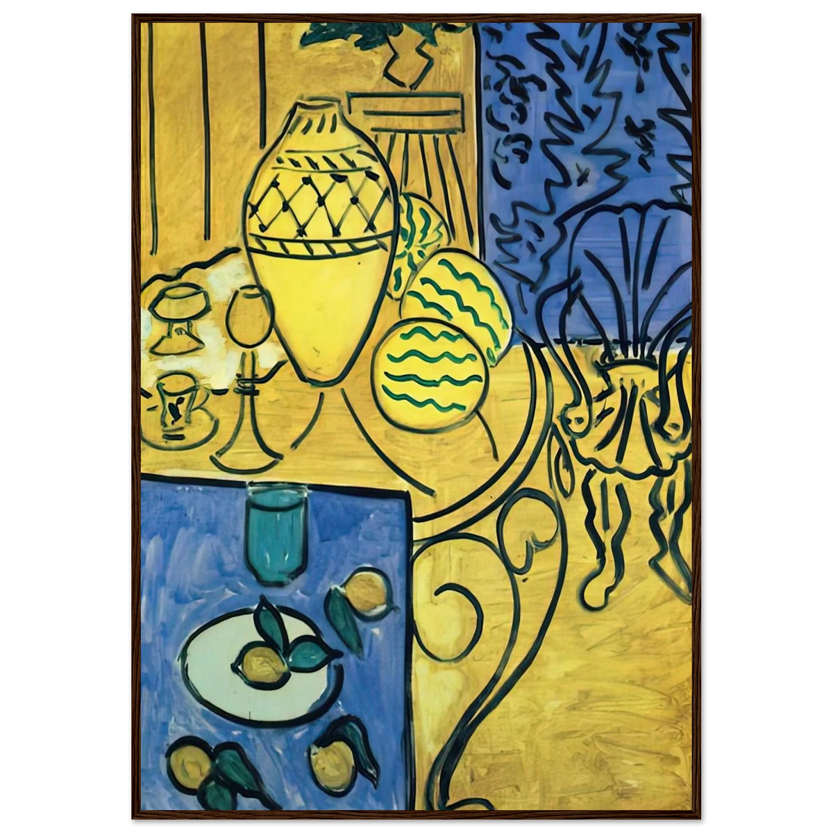 INTERIOR IN YELLOW 1946 Framed Poster | Henri Matisse Framed Prints Wall Art | Henri Matisse Print