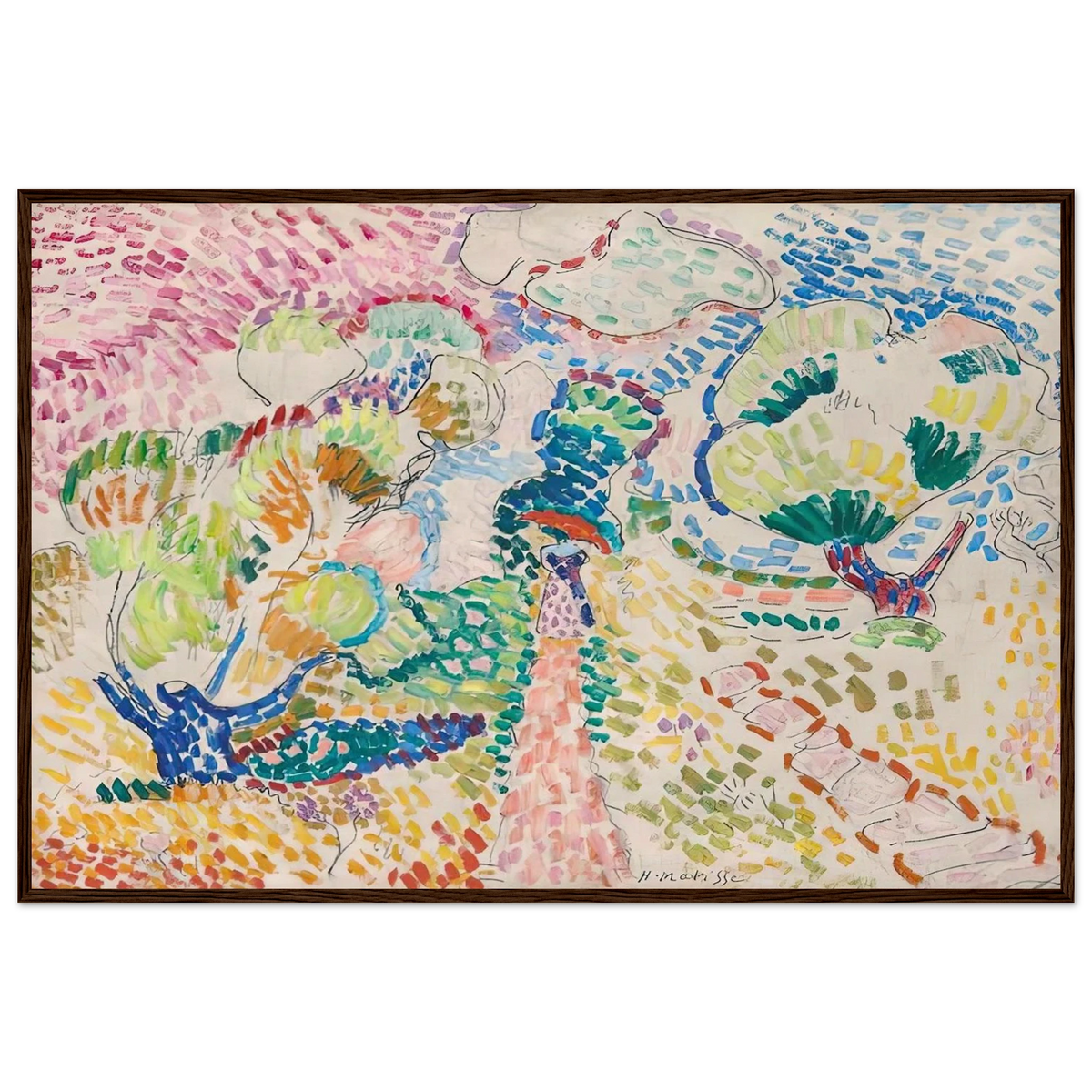 MADAME MATISSE IN THE OLIVE GROVE 1905 Framed Poster | Henri Matisse Framed Prints Wall Art | Henri Matisse Print