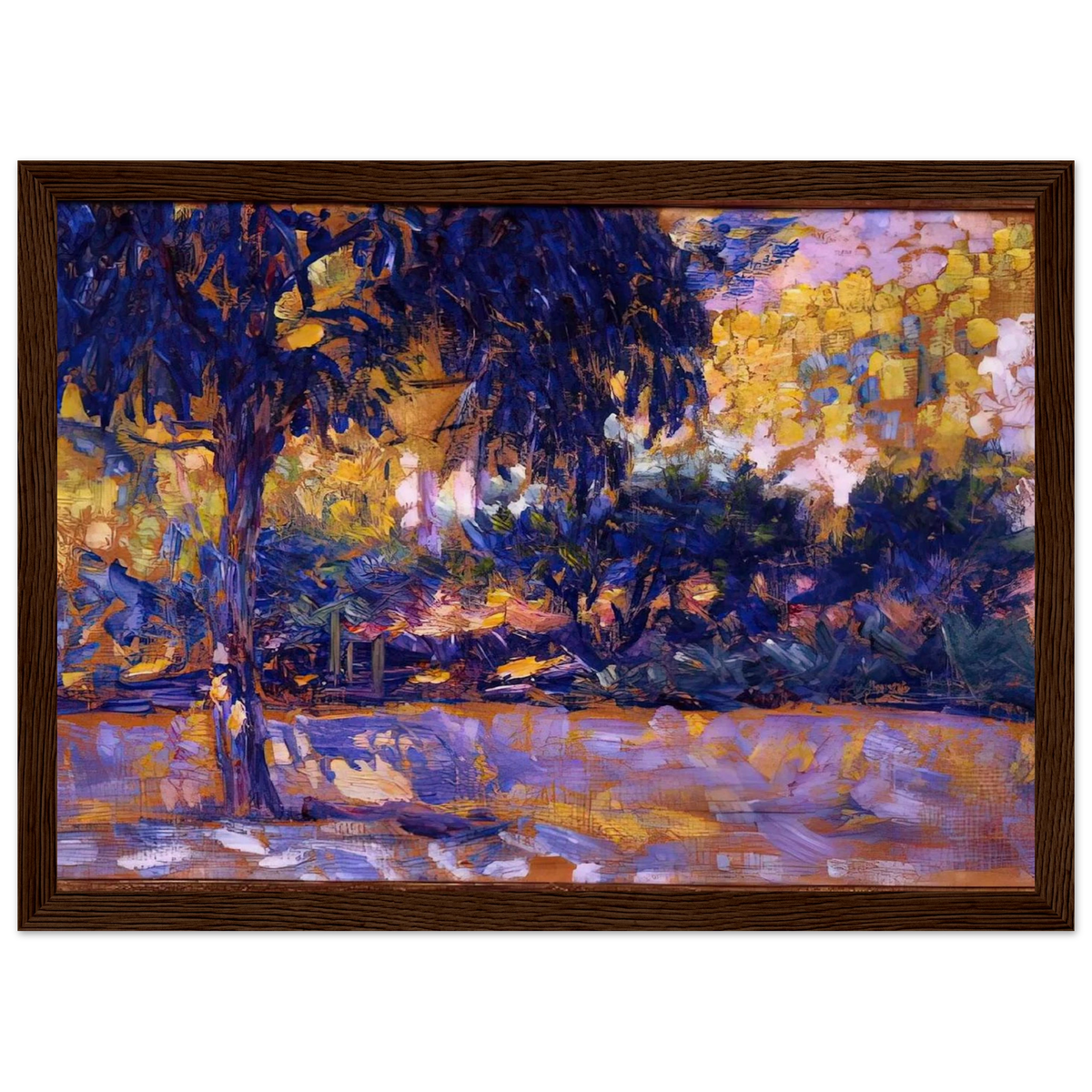 LANDSCAPE WITH EUCALYPTUS TREES AND RIVER TREES IN FRONT OF A RIVER 1908 Framed Poster | Henri Matisse Framed Prints Wall Art | Henri Matisse Print