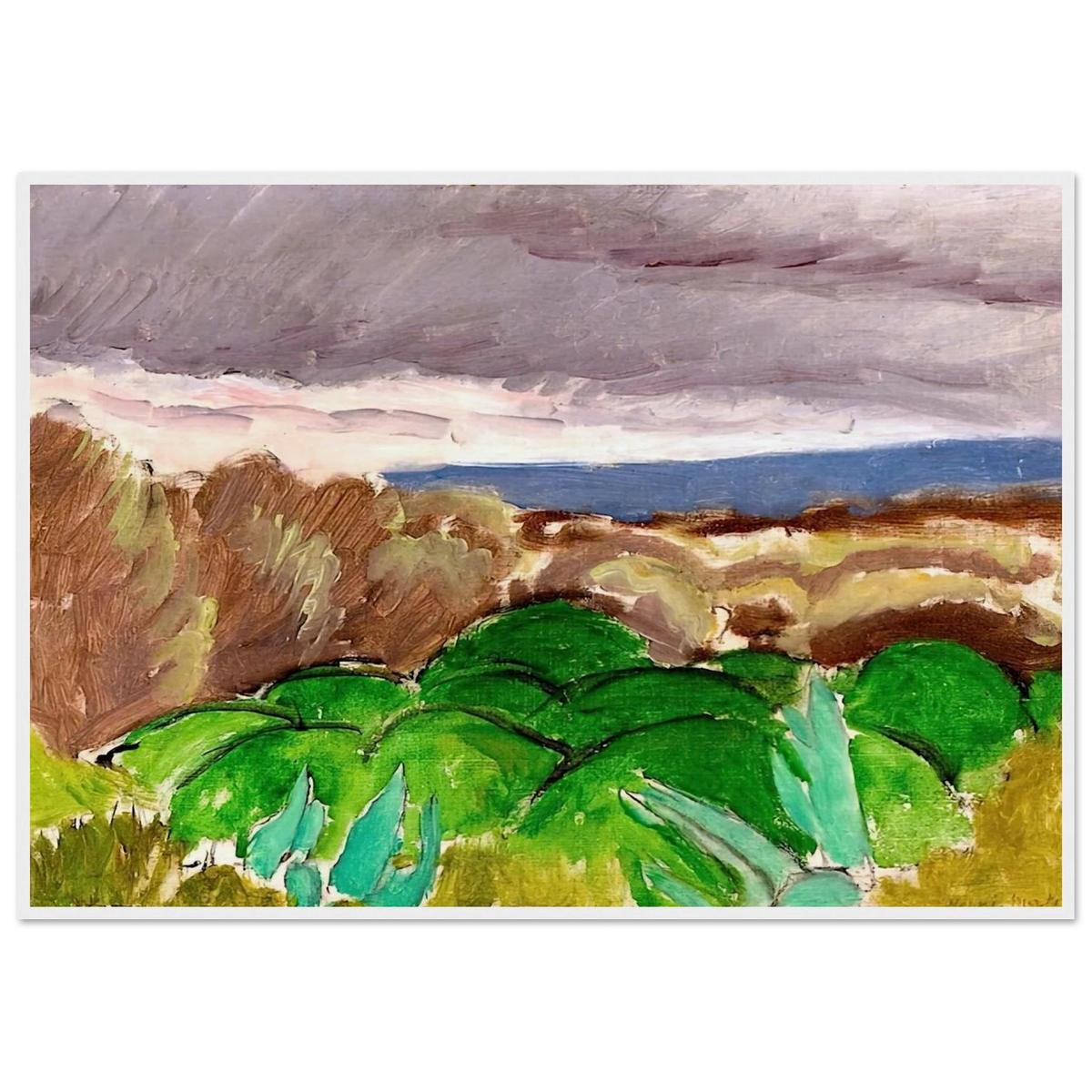 CAGNES LANDSCAPE IN STORMY WEATHER 1917 Framed Poster | Henri Matisse Framed Prints Wall Art | Henri Matisse Print
