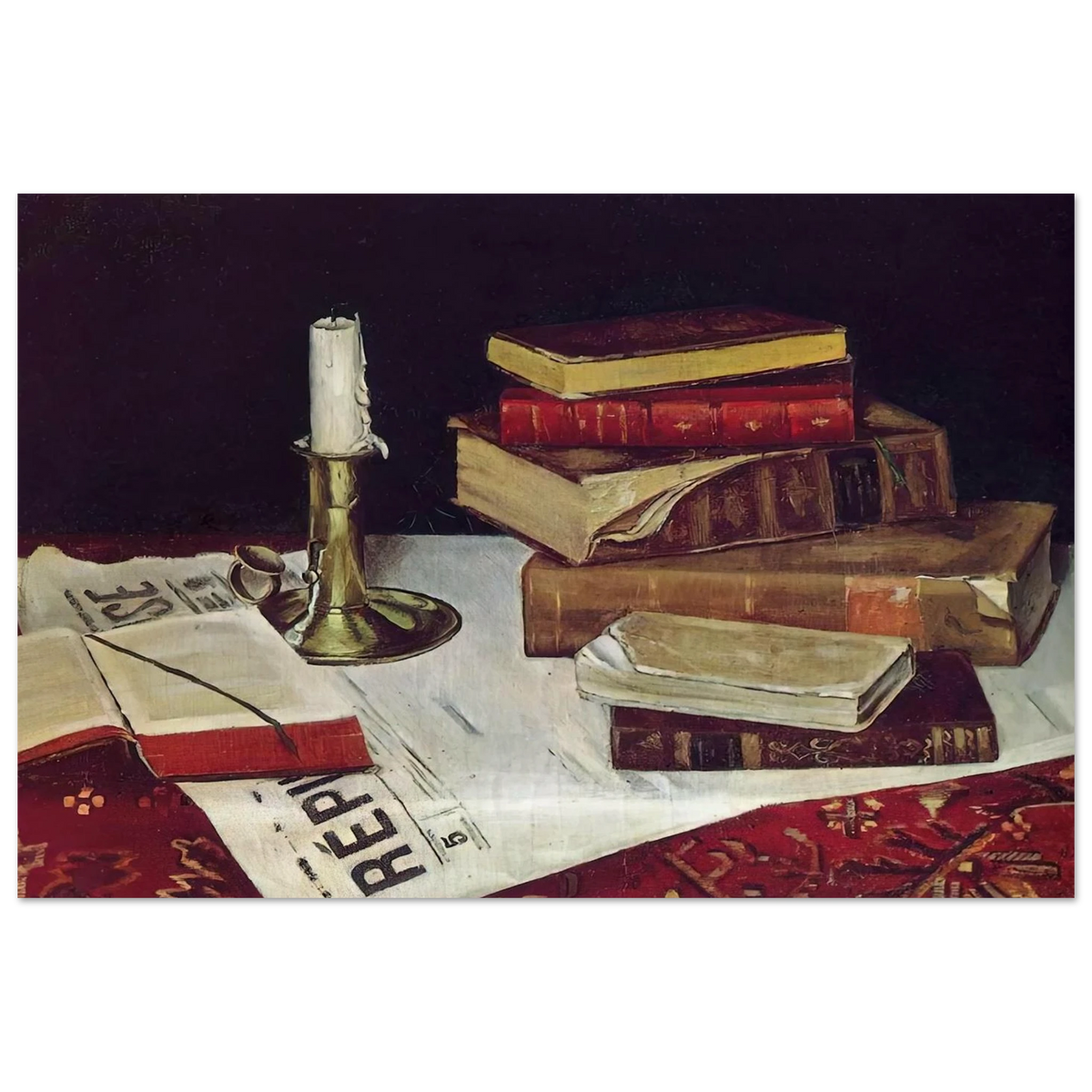 STILL LIFE WITH BOOKS AND CANDLE 1890 Poster | Henri Matisse Poster | Henri Matisse Print