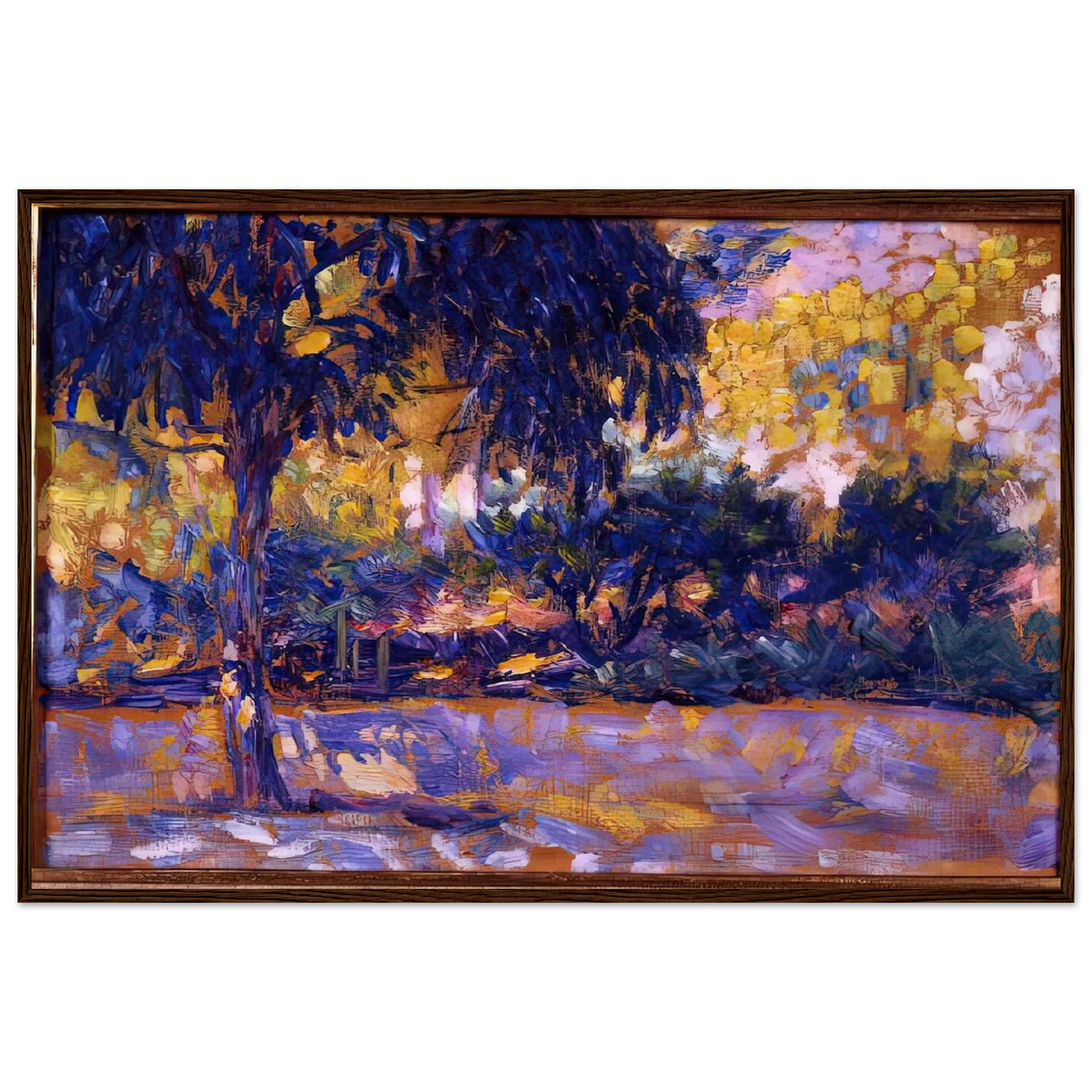 LANDSCAPE WITH EUCALYPTUS TREES AND RIVER TREES IN FRONT OF A RIVER 1908 Framed Poster | Henri Matisse Framed Prints Wall Art | Henri Matisse Print