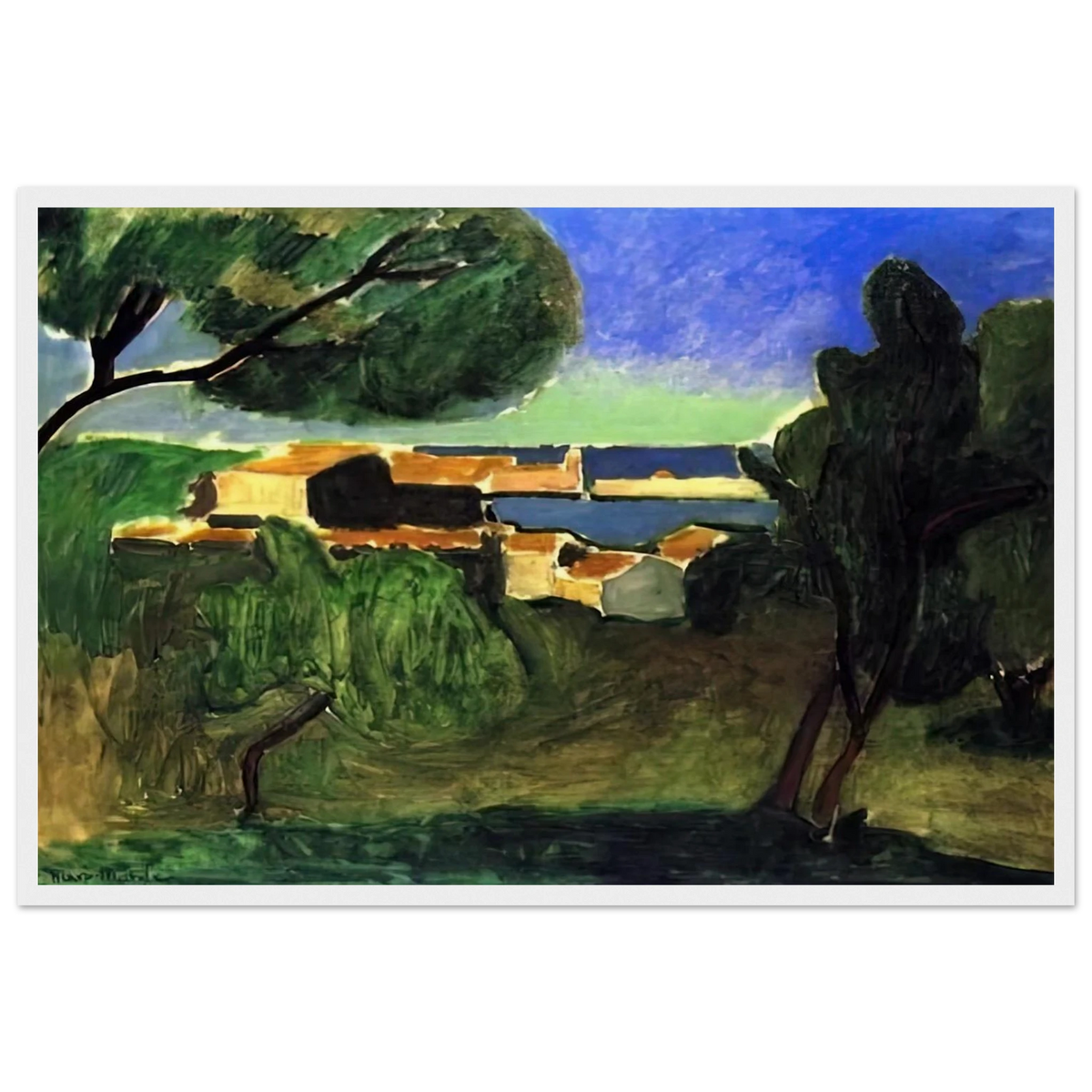 LANDSCAPE AT COLLIOURE III 1907 Framed Poster | Henri Matisse Framed Prints Wall Art | Henri Matisse Print