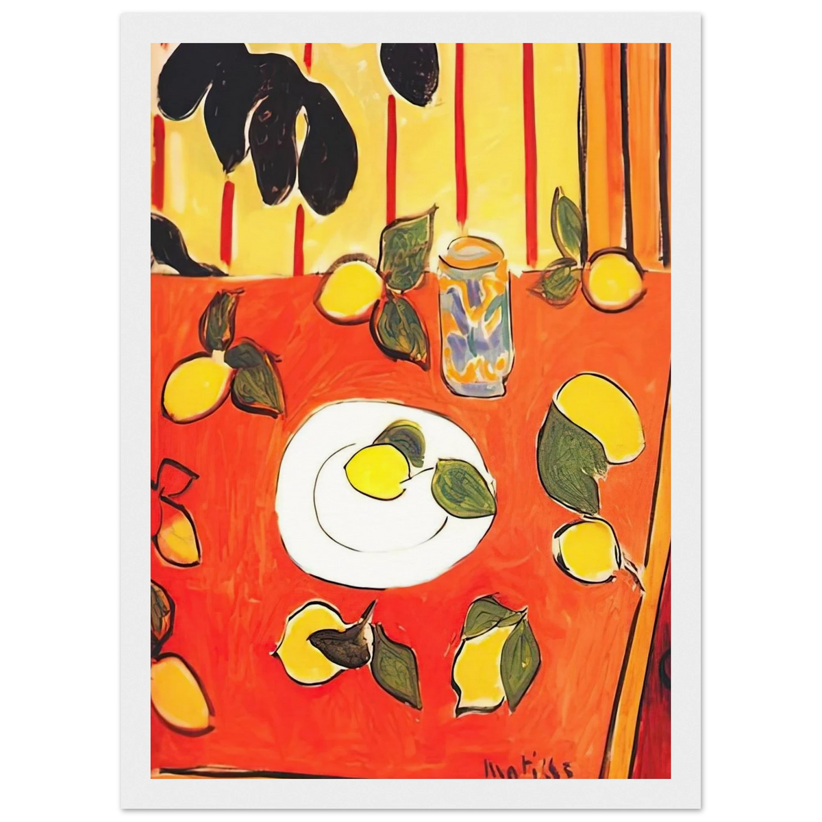BLACK PHILODENDRON AND LEMONS 1943 Framed Poster | Henri Matisse Framed Prints Wall Art | Henri Matisse Print