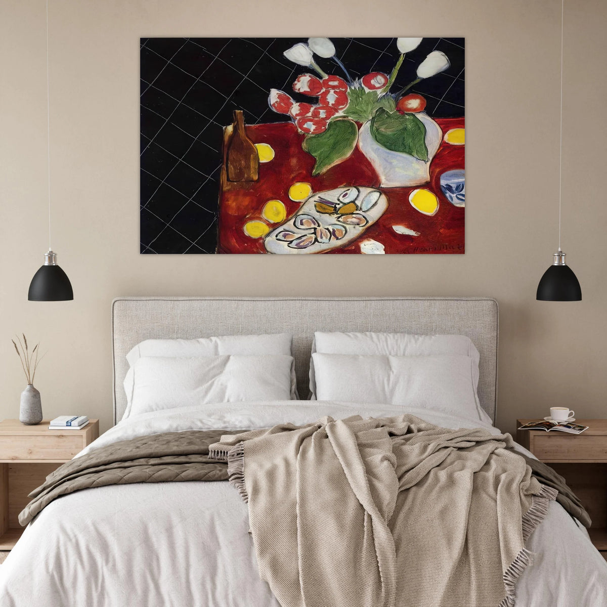 TULIPS AND OYSTERS ON A BLACK BACKGROUND 1943 Poster | Henri Matisse Poster | Henri Matisse Print