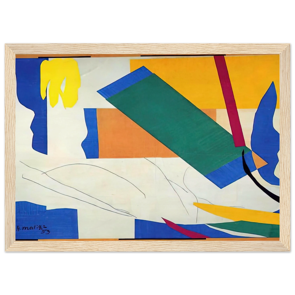 MEMORY OF OCEANIA Framed Poster | Henri Matisse Framed Prints Wall Art | Henri Matisse Print