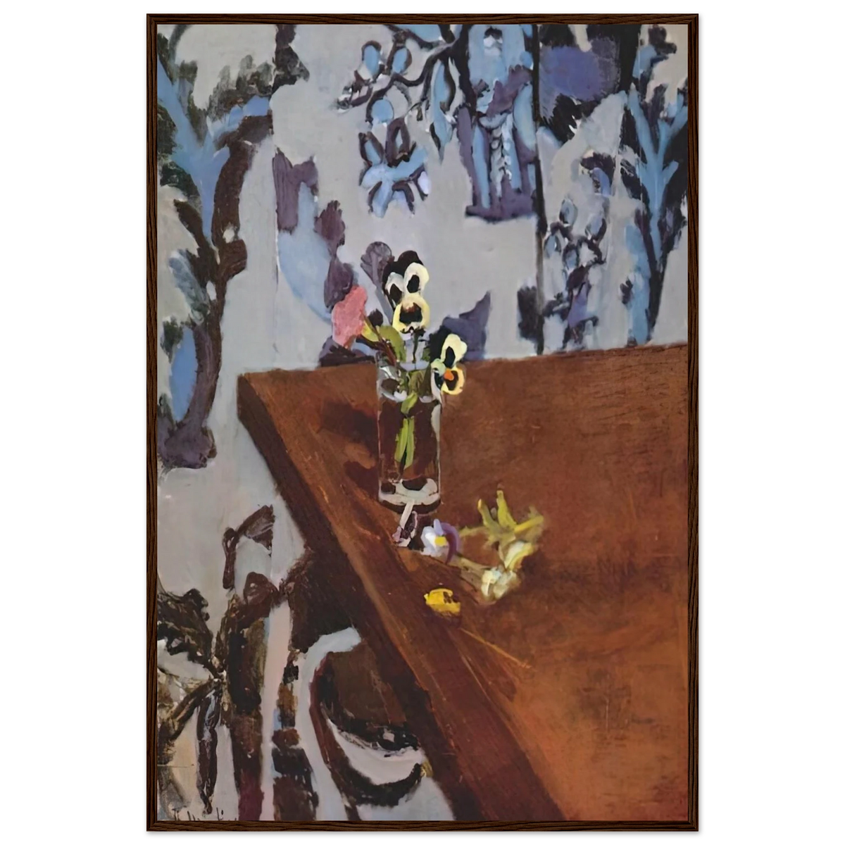 PANSIES ON A TABLE 1919 Framed Poster | Henri Matisse Framed Prints Wall Art | Henri Matisse Print