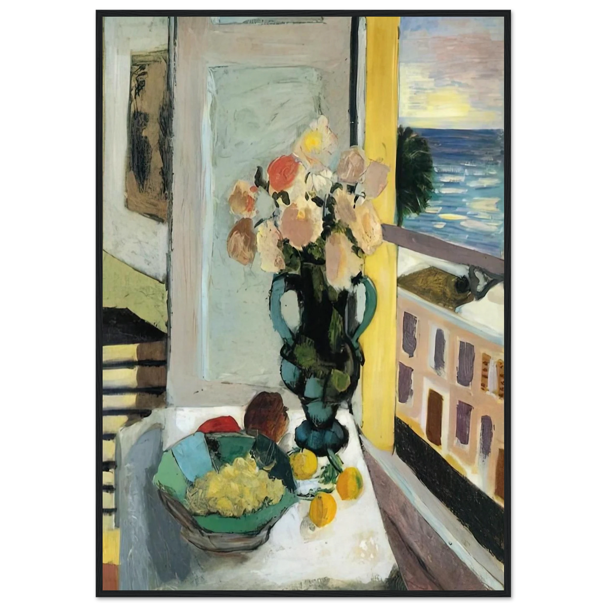 FLOWERS IN FRONT OF A WINDOW 1922 Framed Poster | Henri Matisse Framed Prints Wall Art | Henri Matisse Print