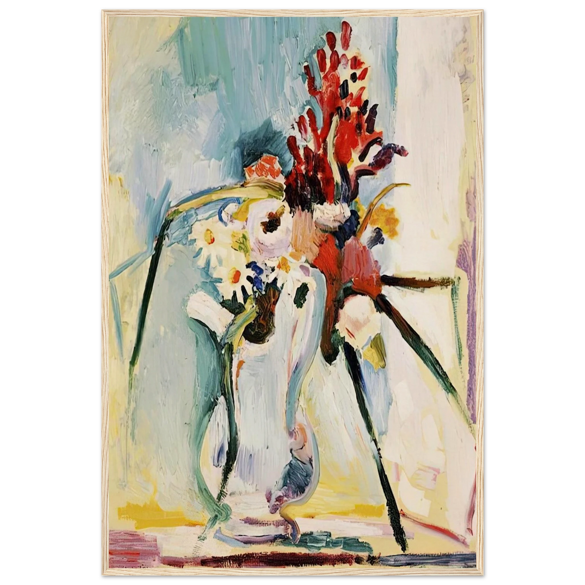 FLOWERS IN A PITCHER 1908 Framed Poster | Henri Matisse Framed Prints Wall Art | Henri Matisse Print