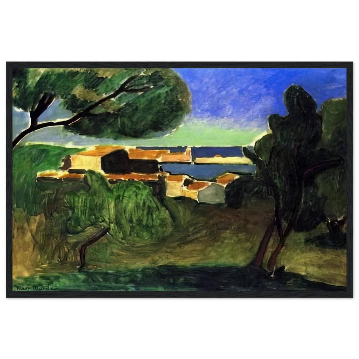 LANDSCAPE AT COLLIOURE III 1907 Framed Poster | Henri Matisse Framed Prints Wall Art | Henri Matisse Print