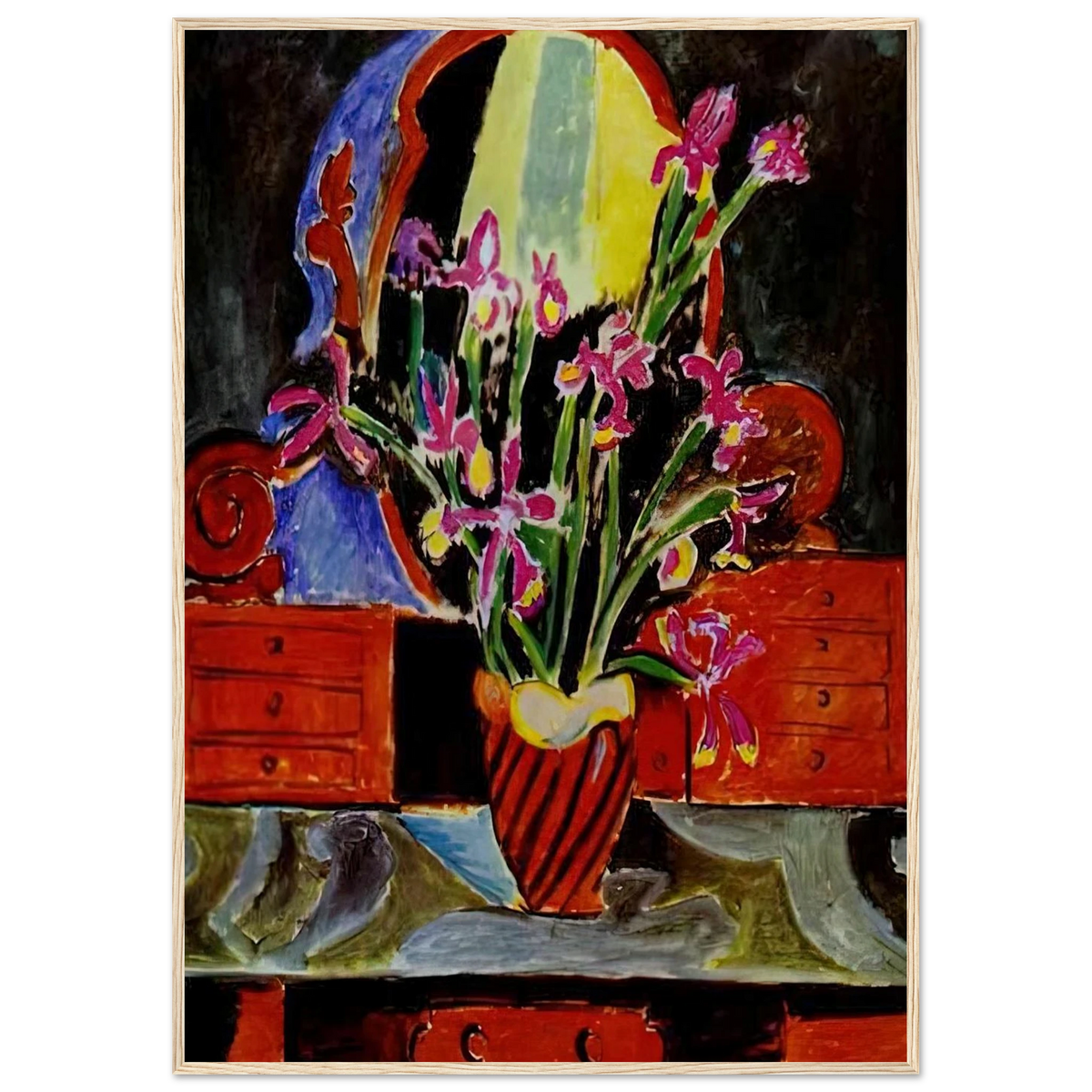 VASE OF IRISES 1912 Framed Poster | Henri Matisse Framed Prints Wall Art | Henri Matisse Print