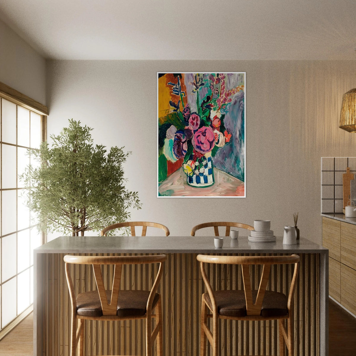 LES PIVOINES 1907 Framed Poster | Henri Matisse Framed Prints Wall Art | Henri Matisse Print