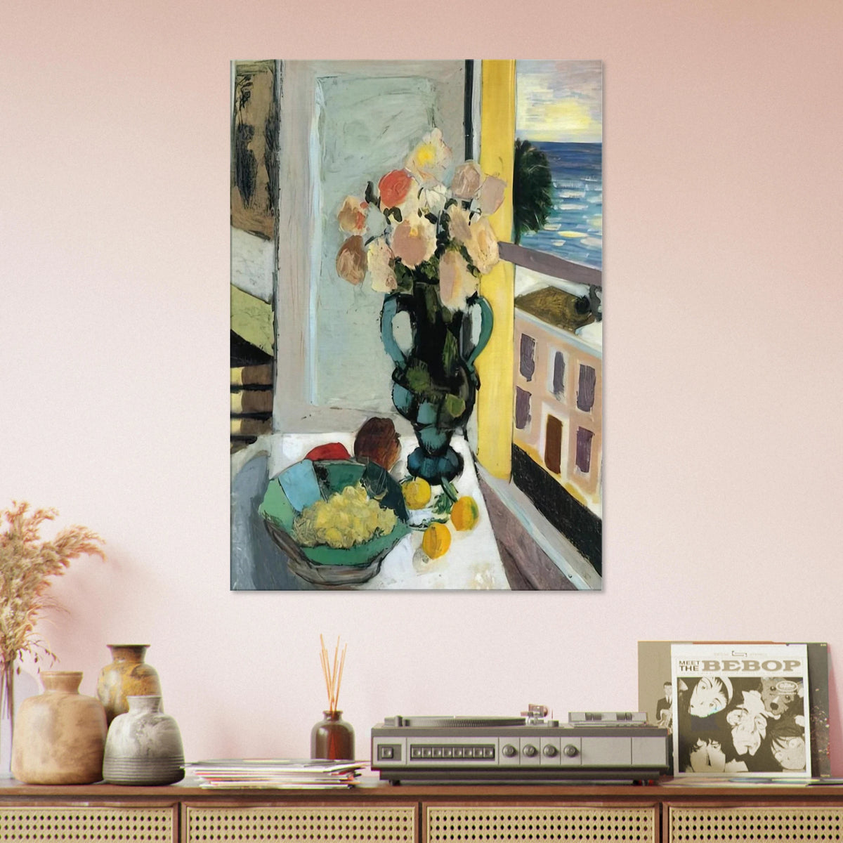 FLOWERS IN FRONT OF A WINDOW 1922 Canvas | Henri Matisse Canvas | Henri Matisse Print
