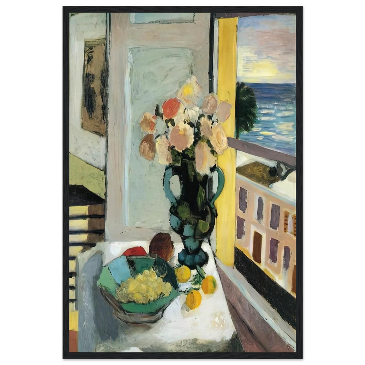FLOWERS IN FRONT OF A WINDOW 1922 Framed Poster | Henri Matisse Framed Prints Wall Art | Henri Matisse Print