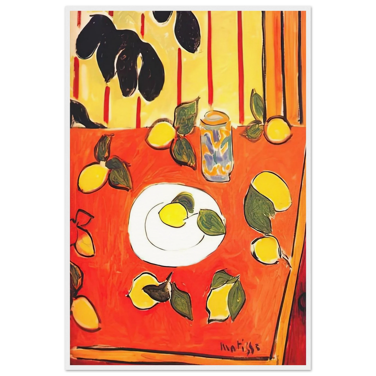 BLACK PHILODENDRON AND LEMONS 1943 Framed Poster | Henri Matisse Framed Prints Wall Art | Henri Matisse Print