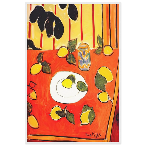 BLACK PHILODENDRON AND LEMONS 1943 Framed Poster | Henri Matisse Framed Prints Wall Art | Henri Matisse Print