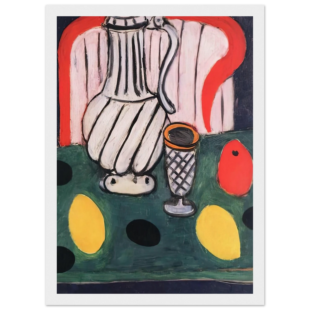 TIN PITCHER LEMON AND ARMCHAIR 1939 Framed Poster | Henri Matisse Framed Prints Wall Art | Henri Matisse Print