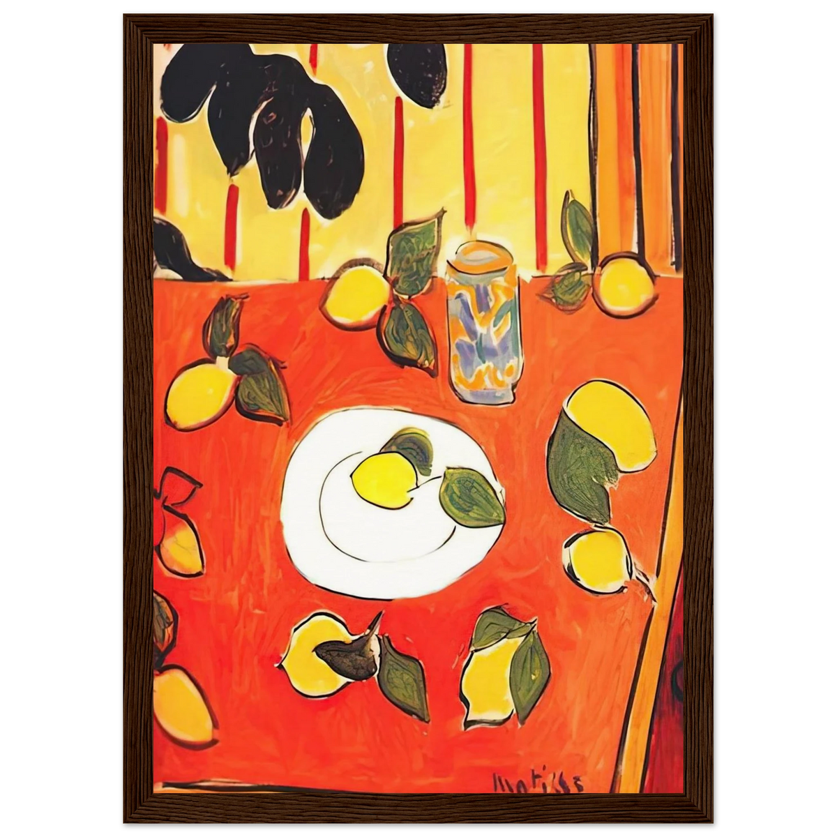 BLACK PHILODENDRON AND LEMONS 1943 Framed Poster | Henri Matisse Framed Prints Wall Art | Henri Matisse Print