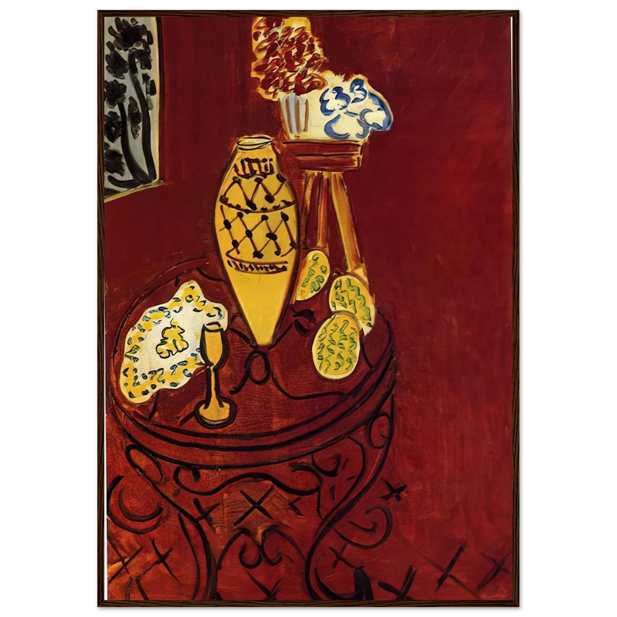 INTERIOR IN VENETIAN RED 1946 Framed Poster | Henri Matisse Framed Prints Wall Art | Henri Matisse Print