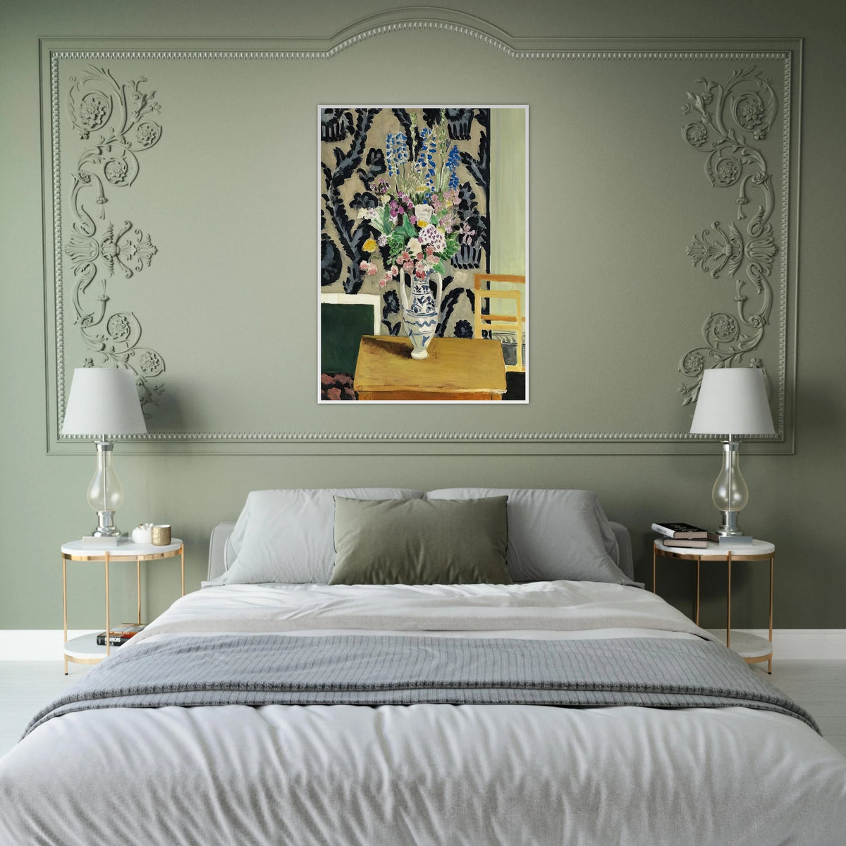 BOUQUET DE FLEURS POUR LE QUATORZE JUILLET 1919 Framed Poster | Henri Matisse Framed Prints Wall Art | Henri Matisse Print