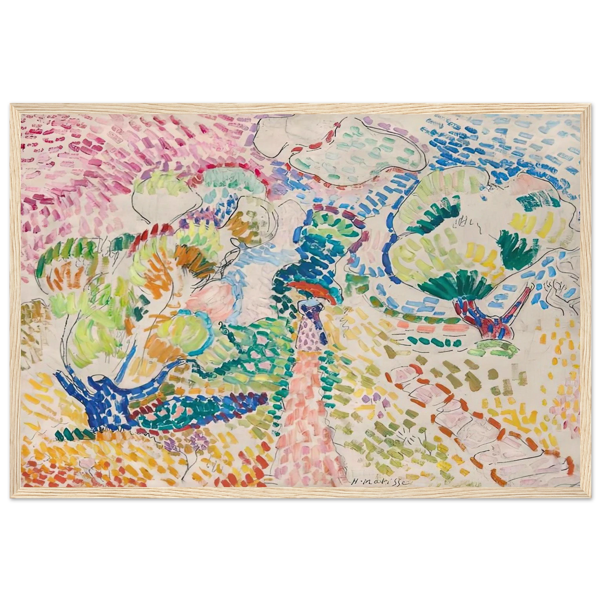 MADAME MATISSE IN THE OLIVE GROVE 1905 Framed Poster | Henri Matisse Framed Prints Wall Art | Henri Matisse Print
