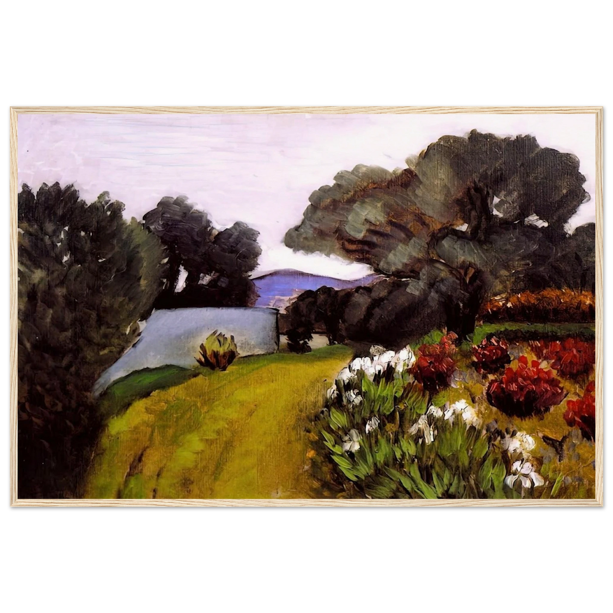 IN THE NICE COUNTRYSIDE GARDEN OF IRISES 1919 Framed Poster | Henri Matisse Framed Prints Wall Art | Henri Matisse Print