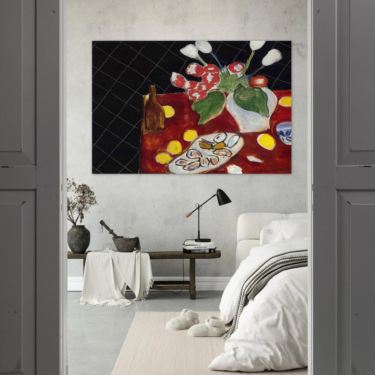 TULIPS AND OYSTERS ON A BLACK BACKGROUND 1943 Poster | Henri Matisse Poster | Henri Matisse Print