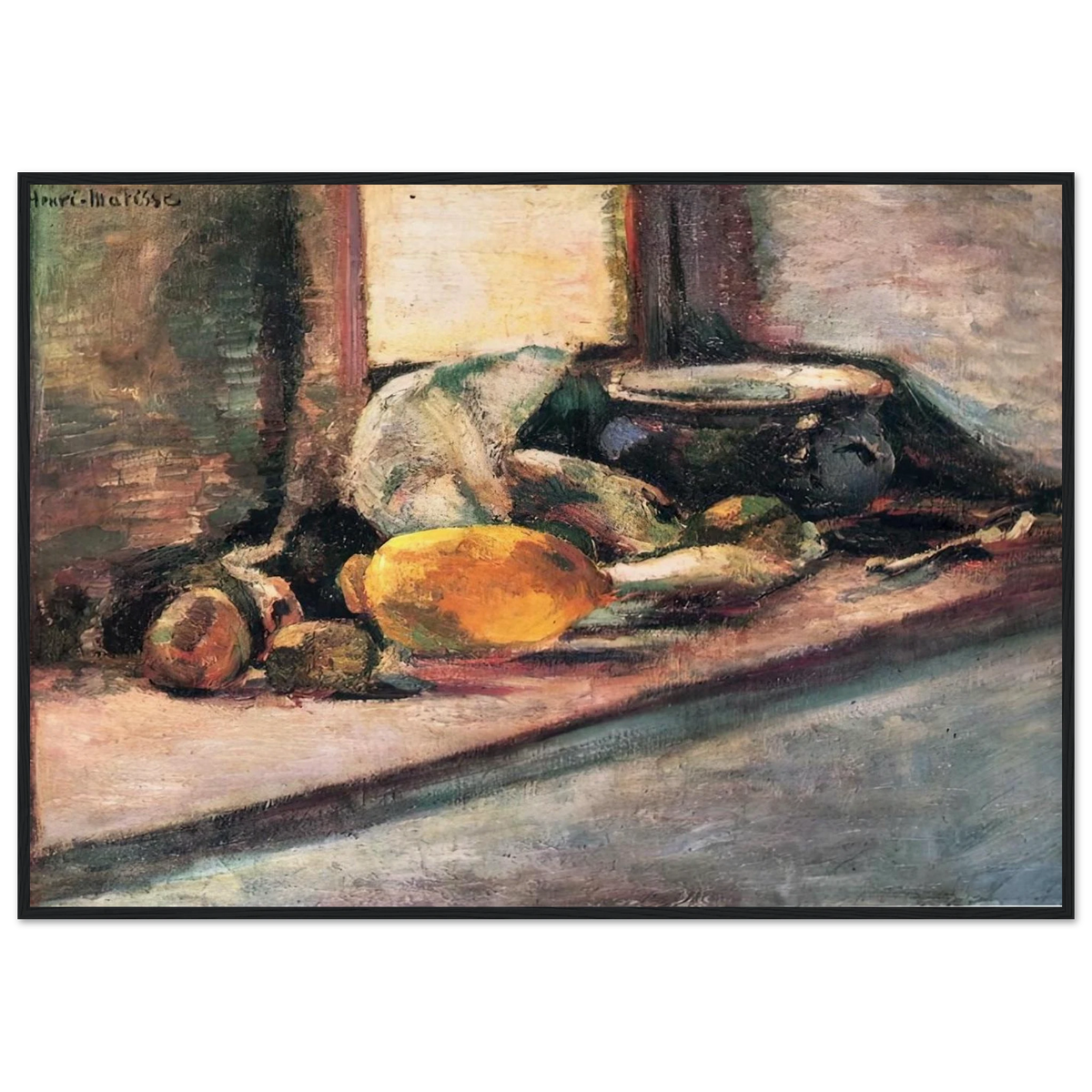 BLUE POT AND LEMON 1897 Framed Poster | Henri Matisse Framed Prints Wall Art | Henri Matisse Print