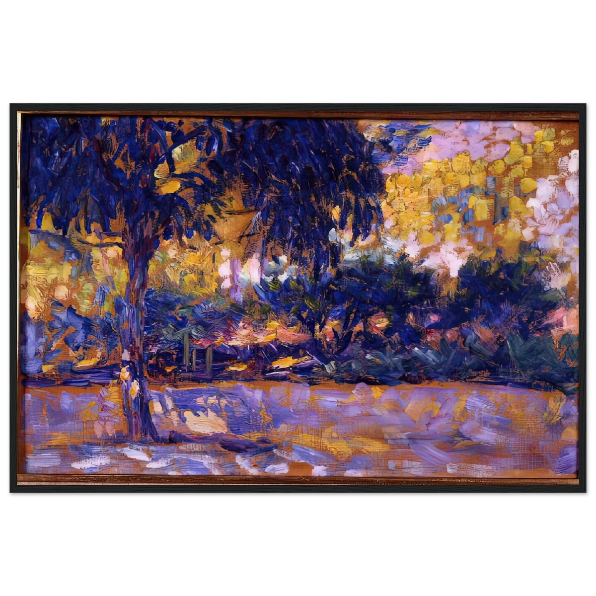 LANDSCAPE WITH EUCALYPTUS TREES AND RIVER TREES IN FRONT OF A RIVER 1908 Framed Poster | Henri Matisse Framed Prints Wall Art | Henri Matisse Print