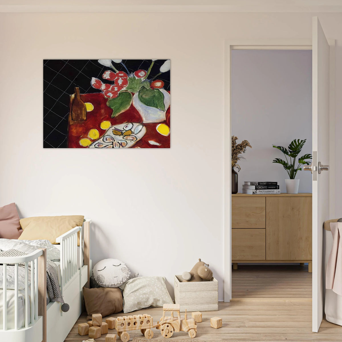 TULIPS AND OYSTERS ON A BLACK BACKGROUND 1943 Canvas | Henri Matisse Canvas | Henri Matisse Print