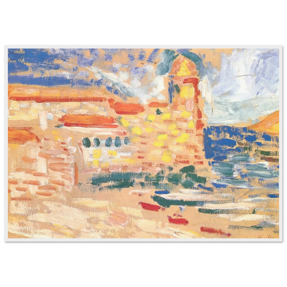 VIEW OF COLLIOURE WITH CHURCH 1905 Framed Poster | Henri Matisse Framed Prints Wall Art | Henri Matisse Print