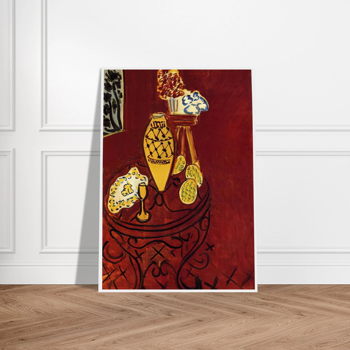 INTERIOR IN VENETIAN RED 1946 Framed Poster | Henri Matisse Framed Prints Wall Art | Henri Matisse Print