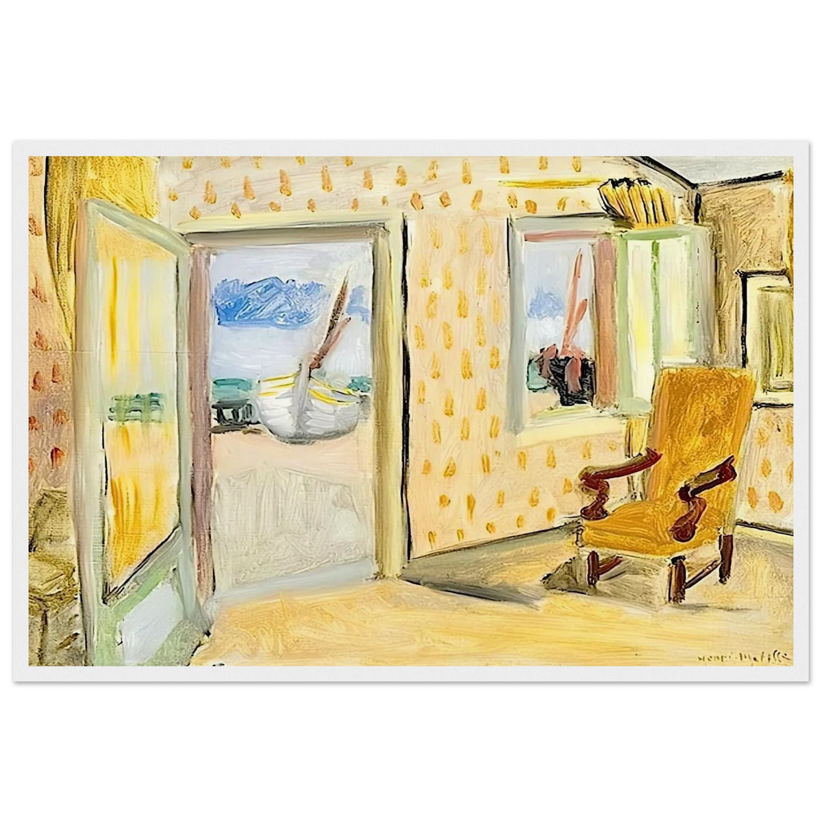INTERIOR OPEN DOOR 1920 Framed Poster | Henri Matisse Framed Prints Wall Art | Henri Matisse Print