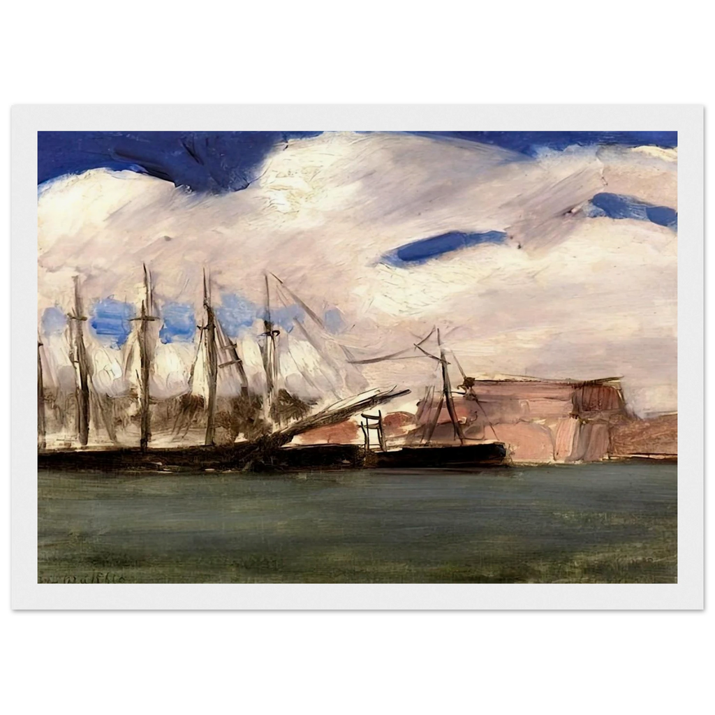 WHITE CLOUDS THE OLD PORT OF MARSEILLE 1918 Framed Poster | Henri Matisse Framed Prints Wall Art | Henri Matisse Print