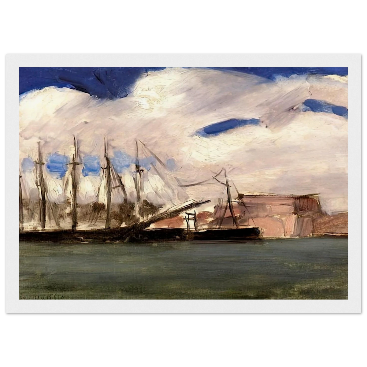 WHITE CLOUDS THE OLD PORT OF MARSEILLE 1918 Framed Poster | Henri Matisse Framed Prints Wall Art | Henri Matisse Print