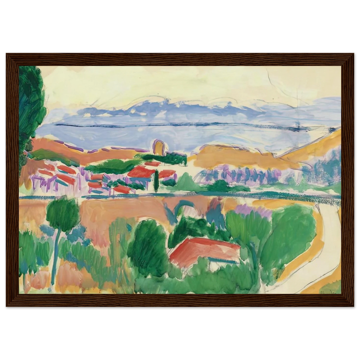 VUE DE COLLIOURE 1906 Framed Poster | Henri Matisse Framed Prints Wall Art | Henri Matisse Print